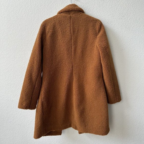 FRENCH CONNECTION Notch Collar Faux Fur Teddy Coat Size M - Picture 10 of 11